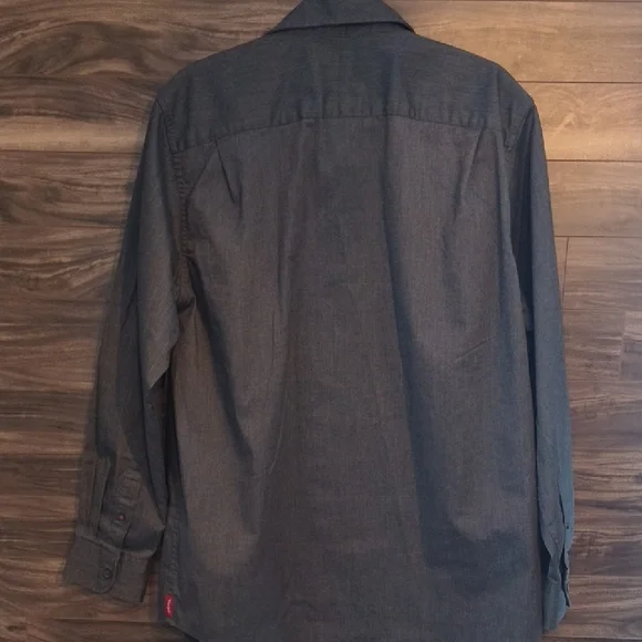 Wrangler Men's Long Sleeve Utility Shirt - Charcoal Gray Melange - Size Large - Picture 6 of 7